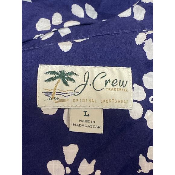 J.Crew Men's Blue Floral Short Sleeve Hawaiian Button Down Shirt Top Size L - Picture 4 of 5